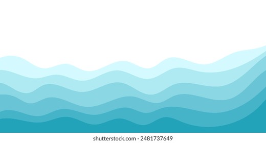 Background vector illustration of blue ocean wave layer