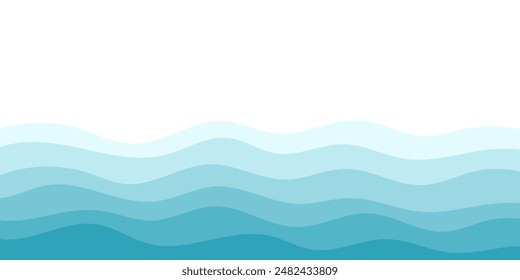 Hintergrund-Vektorillustration der Blauozeanwellenschichten