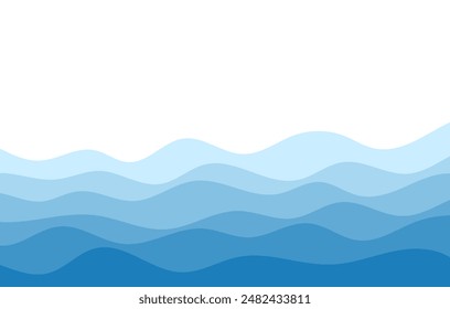 Background vector illustration of blue ocean wave layers