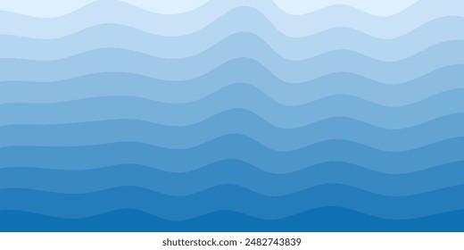 Background vector illustration of blue ocean wave layers
