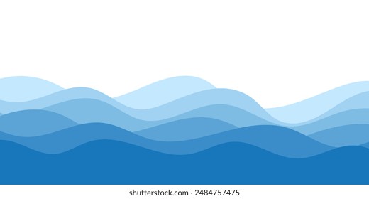 Background vector illustration of blue ocean wave layers