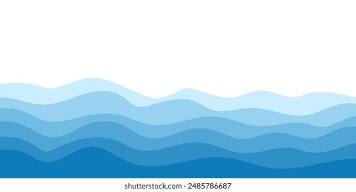 Background vector illustration of blue ocean wave layer