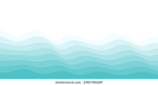 Background vector illustration of blue ocean wave layer