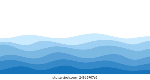 Background vector illustration of blue ocean wave layer