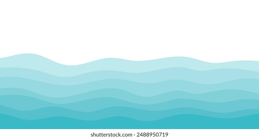 Background vector illustration of blue ocean wave layers