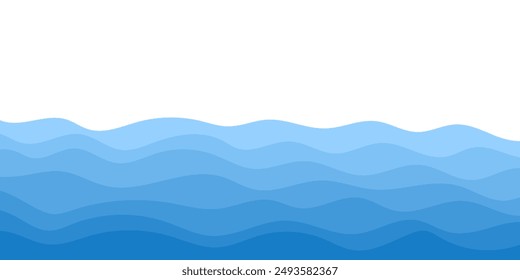 Background vector illustration of blue ocean wave layers