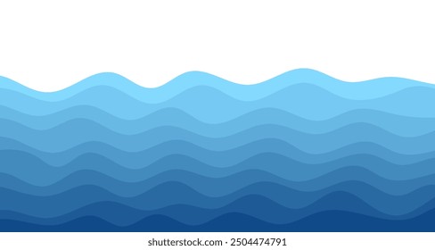 Background vector illustration of blue ocean wave layer
