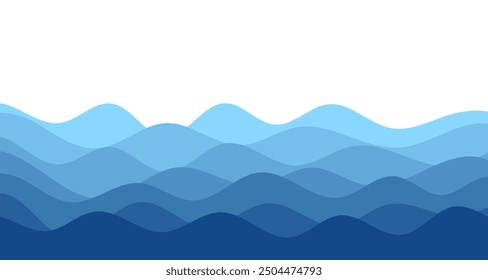 Background vector illustration of blue ocean wave layer