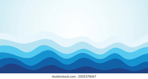 Background vector illustration of blue ocean wave layer