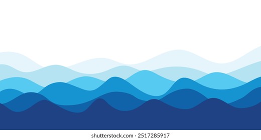 Background vector illustration of blue ocean wave layer