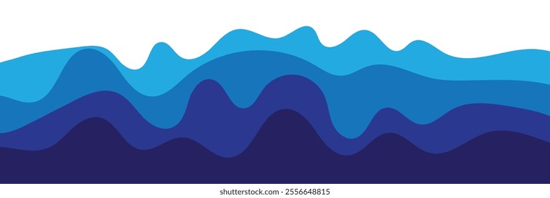 Background vector illustration of blue ocean wave layer