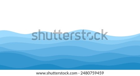 Background vector illustration of blue ocean wave layer