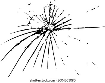 Background Vector illustration broken and crack glass isolated on white background