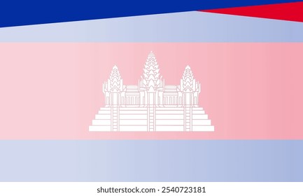 Background Vector Illustration of Cambodia independence day, and copy space area. national flag Cambodia isolated on background with copy space. Suitable to be placed on content with the theme.