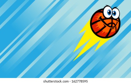 Background vector illustration of a cartoon basketball