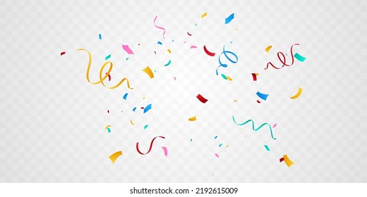 Ilustración vectorial de fondo con confeti. Hermosos colores para fiestas o celebraciones.