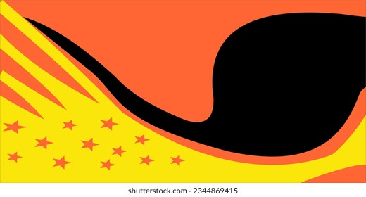 background vector illustration design orange,black and yellow colors background with stars