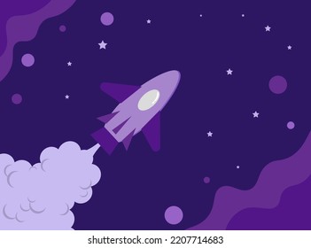 Background vector illustration design with rocket launch