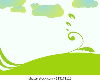 Background vector illustration in green and blue shades
