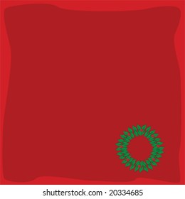 Background vector illustration with a holiday berry wreath in the corner
