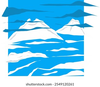 Ilustración vectorial de fondo de un iceberg en el Polo Norte.