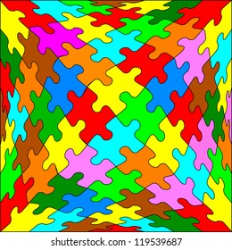 Background Vector Illustration Jigsaw Puzzle cube