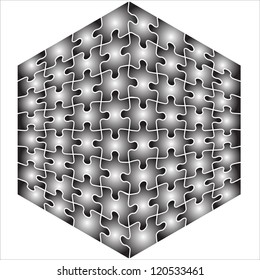 Background Vector Illustration Jigsaw Puzzle cube
