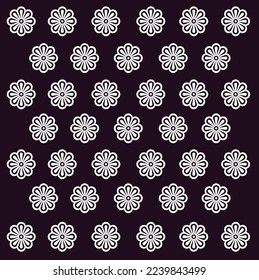 Background Vector illustration pattern seamless black and white flowers design wallpaper template