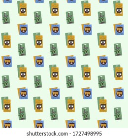 Background vector illustration, personal care. Face mask with a different design. Background textures for packaging design