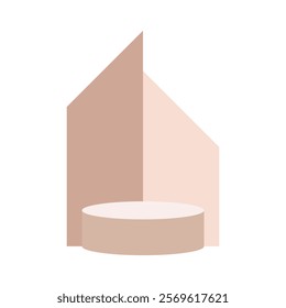 Background vector illustration podium and minimal wall scene, podium minimal abstract background. Abstract shape blue pastel. Stage product on podium modern platform.