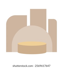 Background vector illustration podium and minimal wall scene, podium minimal abstract background. Abstract shape blue pastel. Stage product on podium modern platform.