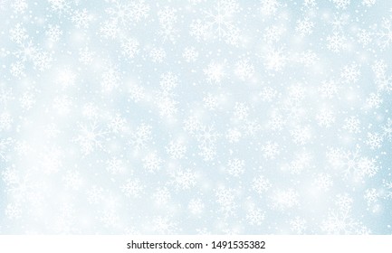 Сhristmas background. Vector illustration with snowflakes. White snow.