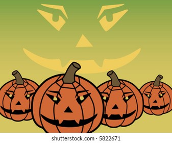 A background vector illustration of stylized pumpkins.