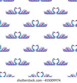 background vector illustration of swans, Swan seamless background pattern illustration