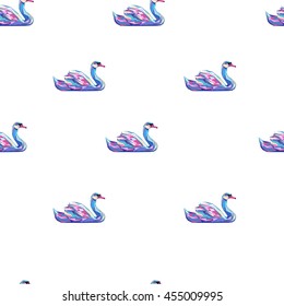 background vector illustration of swans, Swan seamless background pattern illustration