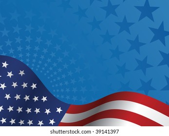 Background vector illustration of the United States flag