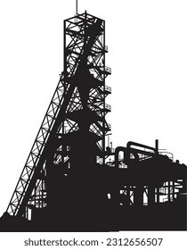 Background Vector industry construction silhouette isolated on white background