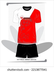 Background vector, jersey sport shirt template design for soccer Sport, basket ball, running uniform in front view, Shirt  mockup Vector, design very simple and easy to custom