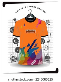 Background vector, jersey sport shirt template design for soccer Sport, basket ball, running uniform in front view, Shirt  mockup Vector, design very simple and easy to custom