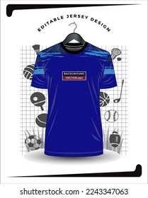 Background vector, jersey sport shirt template design for soccer Sport, basket ball, running uniform in front view, Shirt  mockup Vector, design very simple and easy to custom