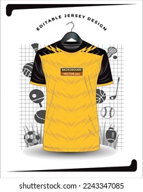 Background vector, jersey sport shirt template design for soccer Sport, basket ball, running uniform in front view, Shirt  mockup Vector, design very simple and easy to custom