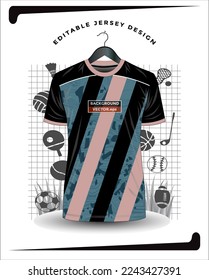 Background vector, jersey sport shirt template design for soccer Sport, basket ball, running uniform in front view, Shirt  mockup Vector, design very simple and easy to custom