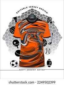 Background vector, jersey sport shirt template design for soccer Sport, basket ball, running uniform in front view, Shirt  mockup Vector, design very simple and easy to custom