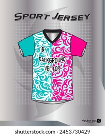 Background vector, jersey sport shirt template design for soccer Sport, basket ball, running uniform in front view, Shirt mockup Vector, design very simple and easy to custom