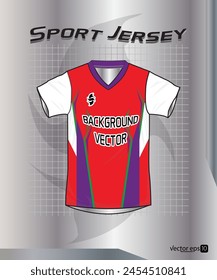 Background vector, jersey sport shirt template design for soccer Sport, basket ball, running uniform in front view, Shirt mockup Vector, design very simple and easy to custom