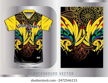 Background vector, jersey sport shirt template design for soccer Sport, basket ball, running uniform in front view, Shirt mockup Vector, design very simple and easy to custom