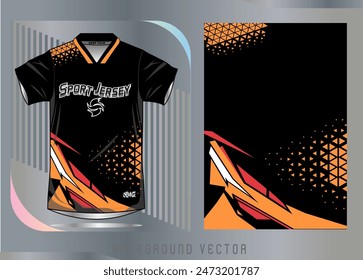 Background vector, jersey sport shirt template design for soccer Sport, basket ball, running uniform in front view, Shirt mockup Vector, design very simple and easy to custom