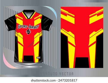 Background vector, jersey sport shirt template design for soccer Sport, basket ball, running uniform in front view, Shirt mockup Vector, design very simple and easy to custom