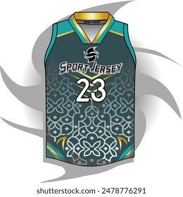 Background vector, jersey sport shirt template design for soccer Sport, basket ball, running uniform in front view, Shirt mockup Vector, design very simple and easy to custom