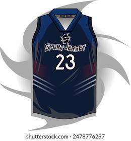Background vector, jersey sport shirt template design for soccer Sport, basket ball, running uniform in front view, Shirt mockup Vector, design very simple and easy to custom